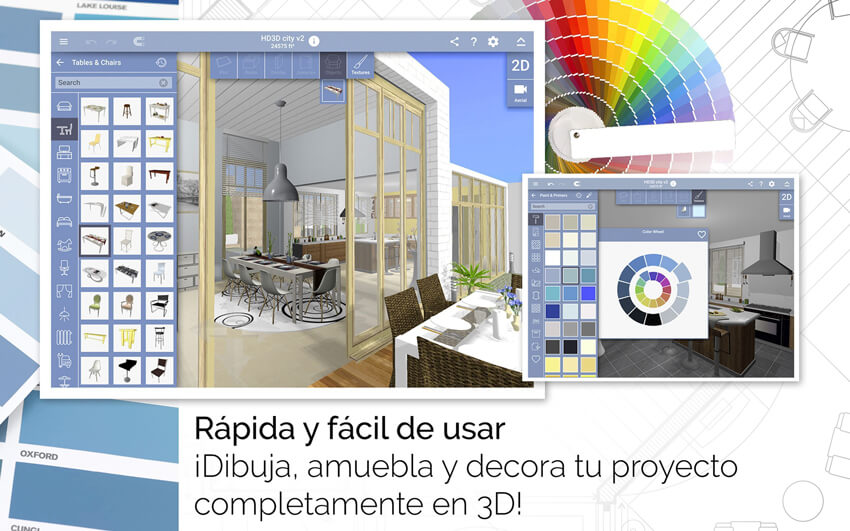 Aplicaciones de diseño de interiores para smartphones tablets