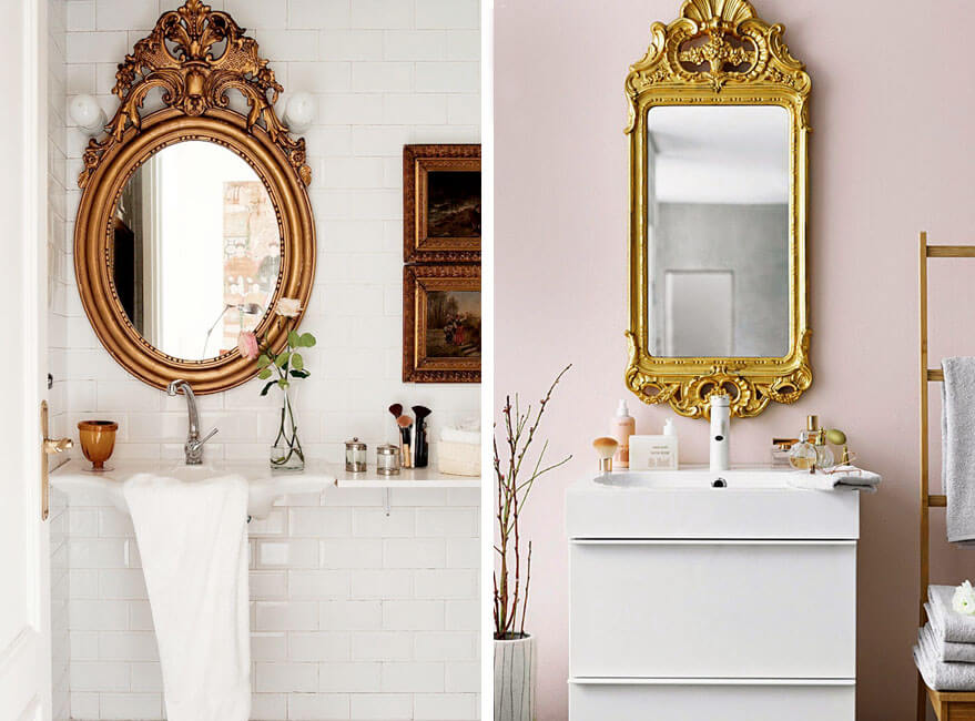 Espejos antiguos que le darán un toque original al baño