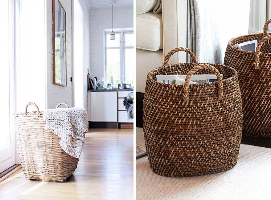Los baúles de fibras vegetales de Ikea y otras cestas naturalmente