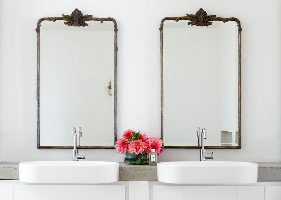 Espejos enmarcados antigüedad del cuarto de baño/espejos decorativos grandes  de la pared con el marco
